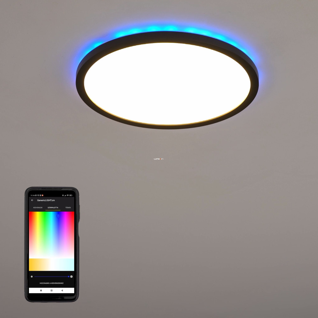 Szabályozható mennyezeti LED lámpa 14,6 W, hideg-melegfehér, 29,5 cm, fehér színű (Rovito RGBW)