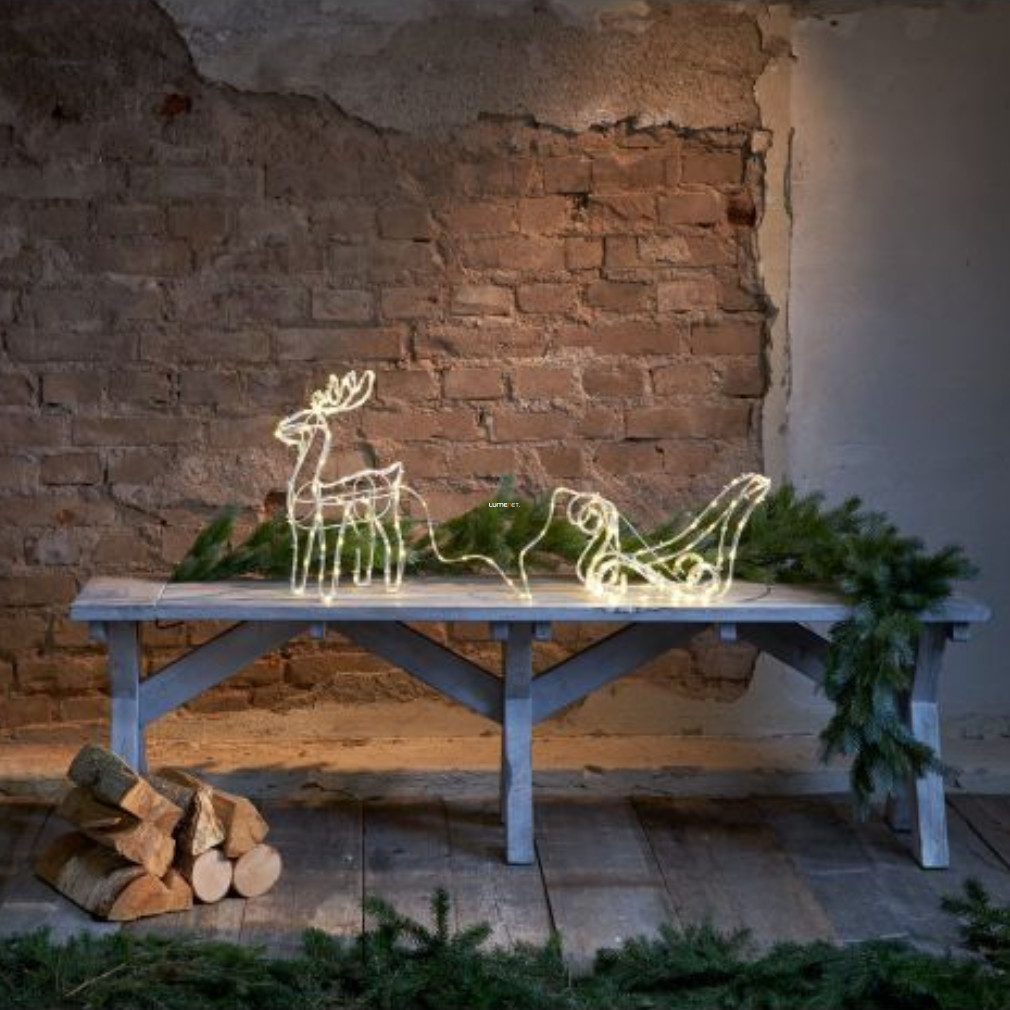 Karácsonyi LED rénszarvas szánnal, kültéri (Tuby deer)