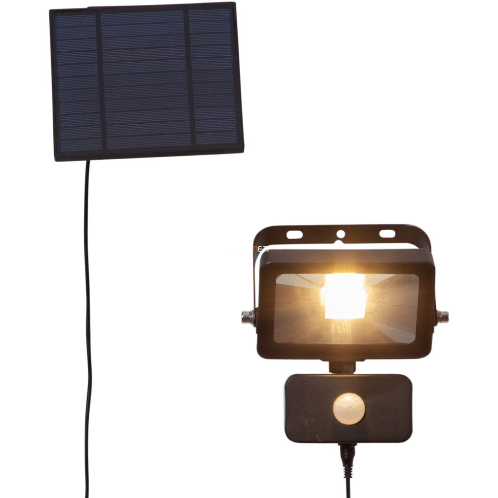 Földbe szúrható napelemes kültéri LED lámpa mozgásérzékelővel, 15x0,03 W, melegfehér, fekete (Villagrappa)