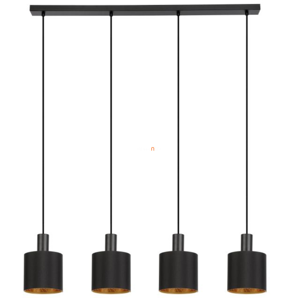 Függesztett lámpa négy foglalattal, fekete-arany színű (Zaragoza)
