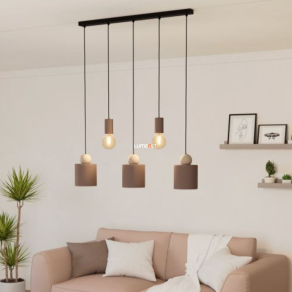   Függesztett lámpa öt foglalattal, bézs-fekete - Gazzola Eglo 900346