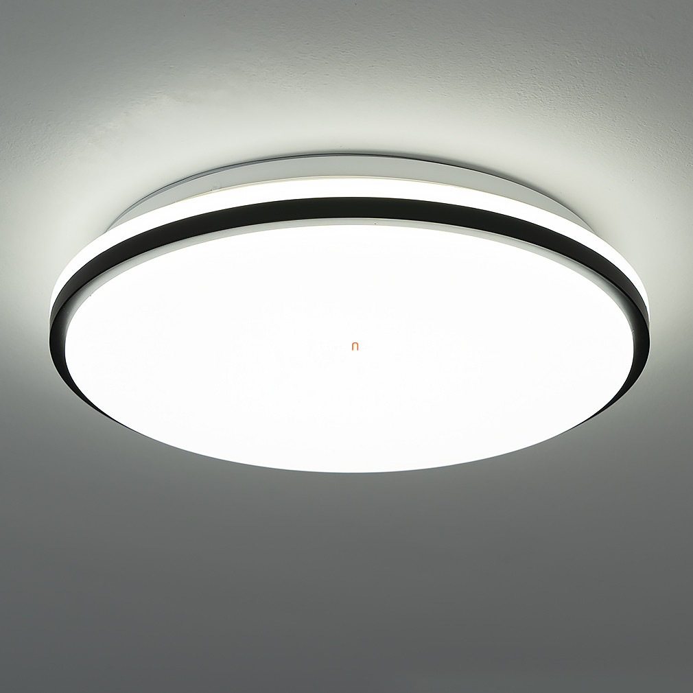 Fürdőszobai kerek mennyezeti LED lámpa fekete kerettel (Pinetto)