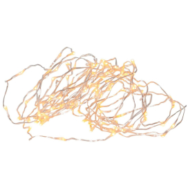   Karácsonyi beltéri fényfüzér ezüst színben, 5 m, 100 LED (Dew drop)