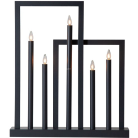 Fekete gyertyatartó modern stílusban, keretezett (Frame)