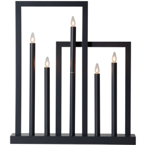 Fekete gyertyatartó modern stílusban, keretezett (Frame)
