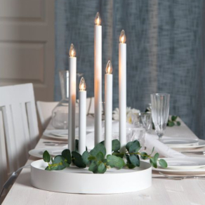 Gyertyatartó fehér talapzattal (Deco)
