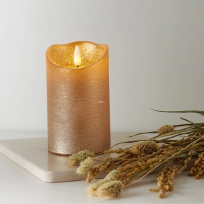   Karácsonyi LED gyertya arany színben-elem nélkül (Flamme rustic)