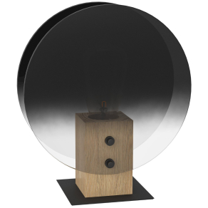   Füstös asztali hangulatlámpa, fa-üveg, 25 cm - Millena Eglo 390143, 1xE27 foglalattal, 220-240 V