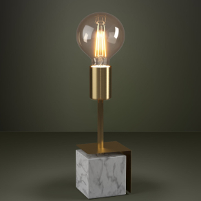   Asztali lámpa márvány hatású talapzattal, fehér, 26 cm - Carmita Eglo 390169, 1xE27 foglalattal, 220-240 V