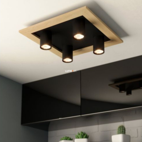   Mennyezeti lámpa négy foglalattal, fekete-fa színű - Valcasotto Eglo 900435