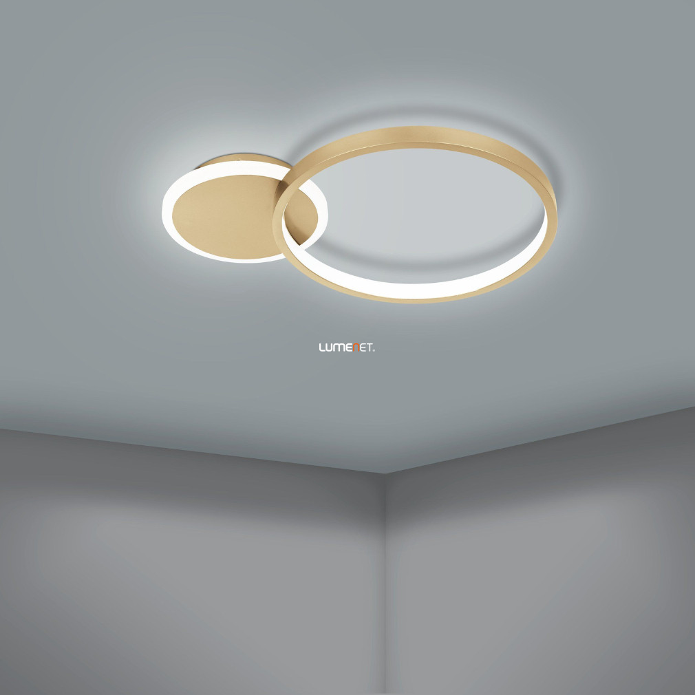 Távirányítós mennyezeti LED lámpa 15 W, hideg-melegfehér, arany-fehér színű (Gafares)