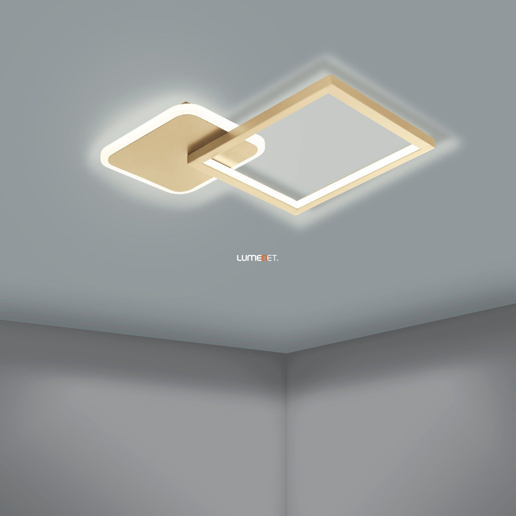 Távirányítós mennyezeti LED lámpa 15 W, hideg-melegfehér, 33x33 cm, arany-fehér színű (Gafares)