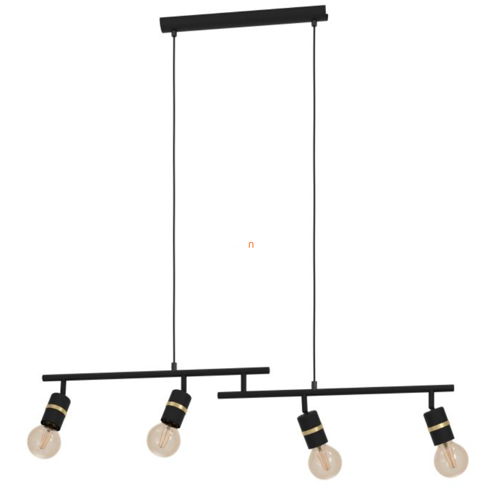 Függesztett lámpa négy foglalattal, fekete-arany színű (Lurone)