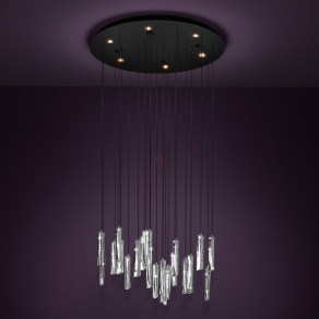   Függesztett LED lámpa buborékos üveg díszekkel, 53 cm - Sardenara Eglo 390209, 3000 lm, 3000 K, 6x4,2 W, 220-240 V