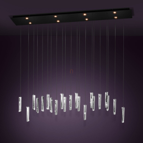   Függesztett LED lámpa buborékos üveg díszekkel - Sardenara Eglo 390211, 4000 lm, 3000 K, 8x4,2 W, 220-240 V