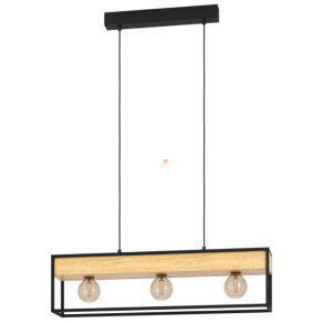   Függesztett lámpa három foglalattal, fekete-fa színű - Libertad Eglo 900349