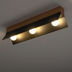   Mennyezeti lámpa három foglalattal, fekete-fa színű - Tarrafo Eglo 900443