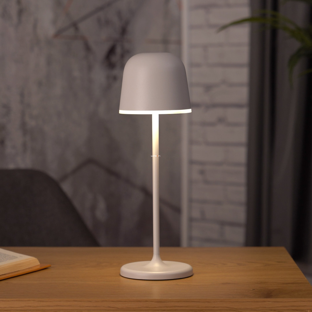 Szabályozható asztali LED lámpa érintőkapcsolóval, fehér-szürke színű 34 cm - Mannera Eglo 900458, USB, állítható fényerősség, dimmelhető, 3000 K, 200 lm, 2,2 W, 3,7 V