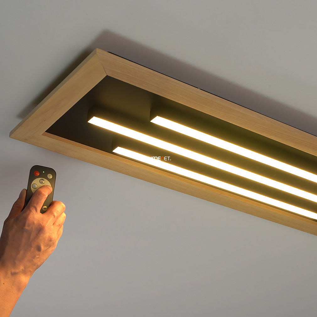Távirányítós mennyezeti LED lámpa, fa (Tirrenara)
