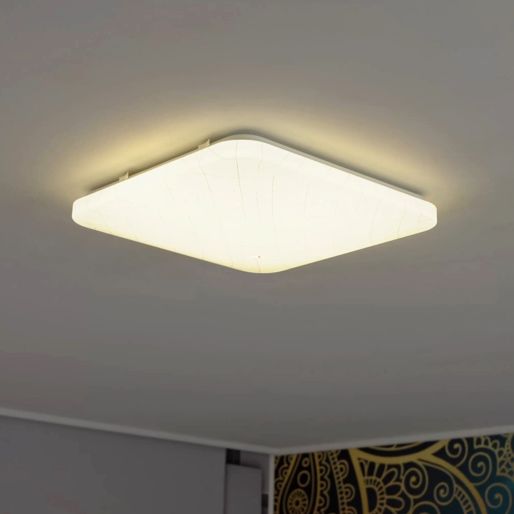 Mintás mennyezeti LED lámpa 19,5 W, melegfehér, fehér-ezüstszínű (Rende)