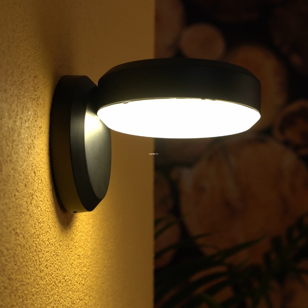 Kültéri fali LED lámpa melegfehér fényű, fekete (Fornaci)
