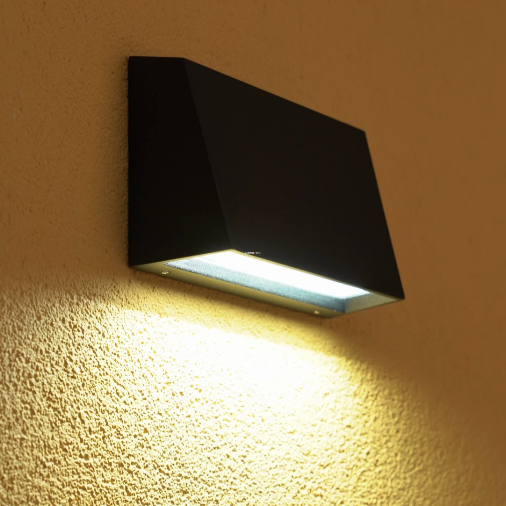 Kapcsolóval szabályozható kültéri fali LED lámpa 9,5 W, hideg-melegfehér, fekete (Spongano)
