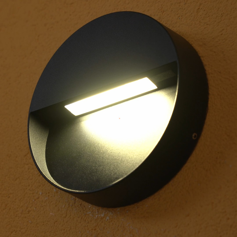Kültéri kerek fali LED lámpa, 15 cm, fekete (Maruggio)