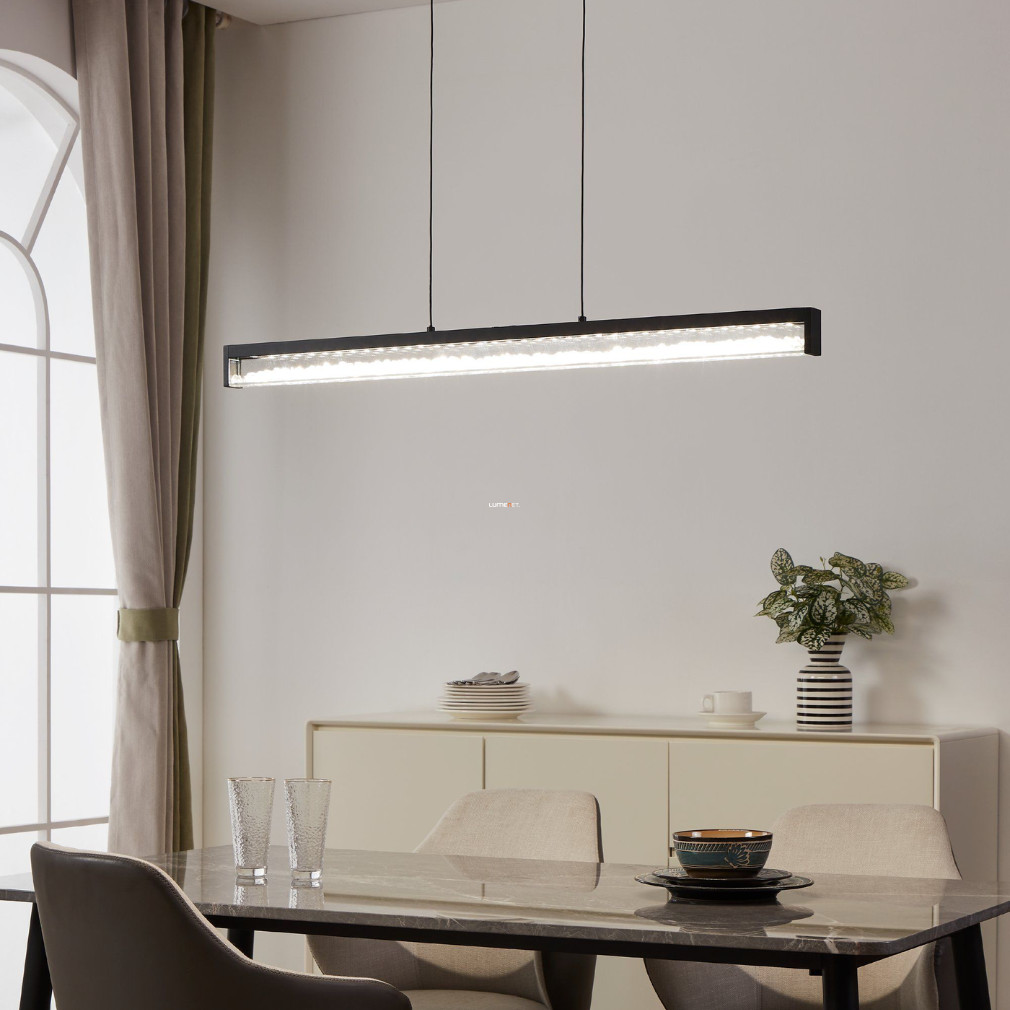 Kapcsolóval szabályozható függesztett LED lámpa kristály dekorral, hidegfehér-melegfehér fényű (Cardito 1)