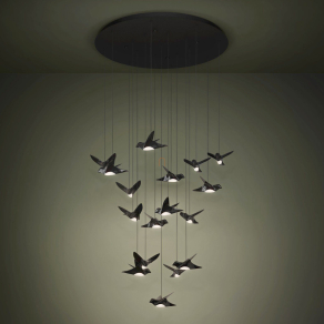   Madaras függesztett LED lámpa, fekete - Paratebueno Eglo 390352, 6460 lm, 3000 K, 17x3 W, 220-240 V, IP20