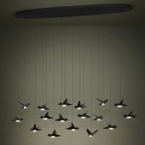   Madaras függesztett LED lámpa, fekete - Paratebueno Eglo 390353, 6460 lm, 3000 K, 17x3 W, 220-240 V, IP20