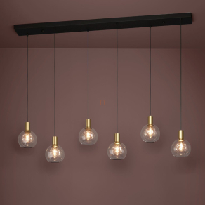   Függesztett LED lámpa üvegbúrákkal - Terque Eglo 390281, 3060 lm, 3000 K, 6x5,4 W, 220-240 V