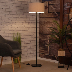   Állólámpa natúr színben, 151 cm - Feniglia Eglo 900862, textil, 1xE27 foglalattal