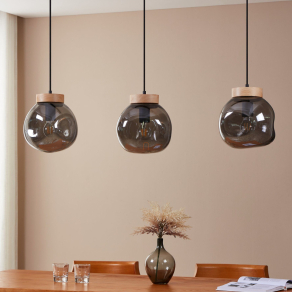   Függesztett lámpa olvasztott üveg hatású burával - Magacela Eglo 390318, 3xE27 foglalattal, 220-240 V