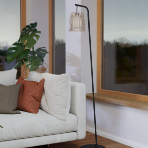   Állólámpa, fa, 170 cm - Fattoria Eglo 900905, textil, 1xE27 foglalattal