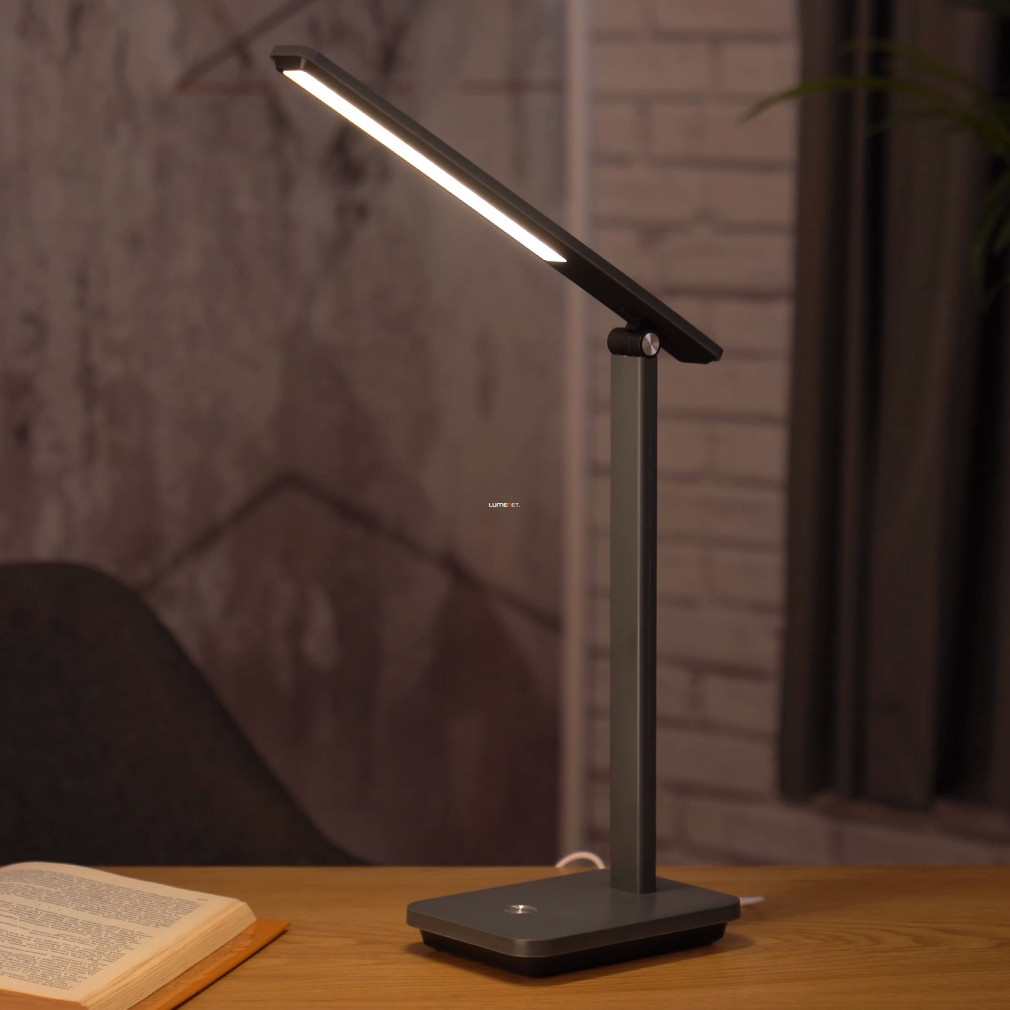 Asztali LED lámpa szürke színben, hidegfehér-melegfehér fényű (Iniesta)