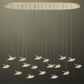   Madaras függesztett LED lámpa sárgaréz színben - Paratebueno 2 Eglo 390399, 6460 lm, 3000 K, 17x3 W, 220-240 V, IP20