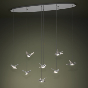   Madaras függesztett LED lámpa, króm - Paratebueno 1 Eglo 390401, 4000 lm, 3000 K, 8x4,2 W, 220-240 V, IP20