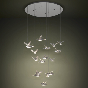   Madaras függesztett LED lámpa, króm - Paratebueno 1 Eglo 390402, 6460 lm, 3000 K, 17x3 W, 220-240 V, IP20