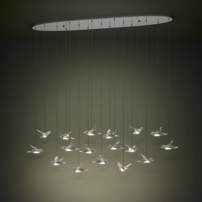   Madaras függesztett LED lámpa, króm - Paratebueno 1 Eglo 390403, 6460 lm, 3000 K, 17x3 W, 220-240 V, IP20