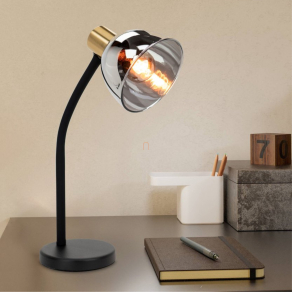   Asztali lámpa, fekete-arany színben, 34 cm - Macere Eglo 901062, 1xE14 foglalattal, 220-240 V