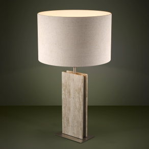   Textil asztali lámpa natúr színben márvány mintával, 67 cm - Belesar Eglo 390408, 1xE27 foglalattal, 220-240 V