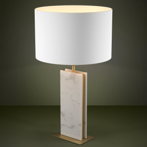   Textil asztali lámpa fehér, sárgaréz színben, 67 cm - Belesar Eglo 390409, 1xE27 foglalattal, 220-240 V