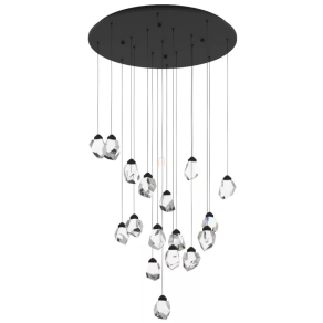   Függesztett LED lámpa kristály díszekkel, 78 cm - Sindicat Eglo 390413, 5950 lm, 3000 K, 17x3 W, 220-240 V