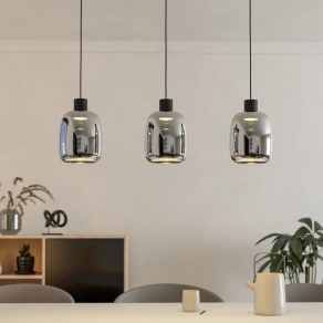   Okos függesztett LED lámpa - Molochio-Z Eglo 901121, 1500 lm, 2700-6500 K+RGB, állítható színhőmérséklet és szín, applikációval szabályozható, Bluetooth, ZIgbee, 3x3,7 W, 220-240 V