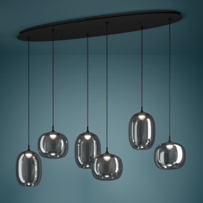   Távirányítóval szabályozható függesztett LED lámpa - Larva Eglo 390415, 3060 lm, 2700-6500 K, állítható színhőmérséklet, 6x3,7 W, 220-240 V