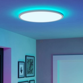   Okos fürdőszobai mennyezeti LED lámpa - Rovito-Z Eglo 901473, 2900 lm, 2700-6500 K+RGB, állítható színhőmérséklet és szín, applikációval szabályozható, Bluetooth, ZIgbee, 16,8 W, 220-240 V, IP44