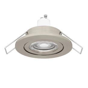   Süllyesztett lámpa GU10 foglalattal, 8,4 cm, nikkel, melegfehér fényforrással, IP44 - Barranco Eglo 902238