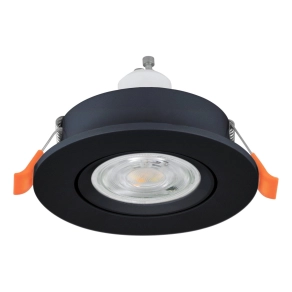   Süllyesztett lámpa GU10 foglalattal, 9 cm, fekete, hidegfehér fényforrással - Barranco Eglo 902256
