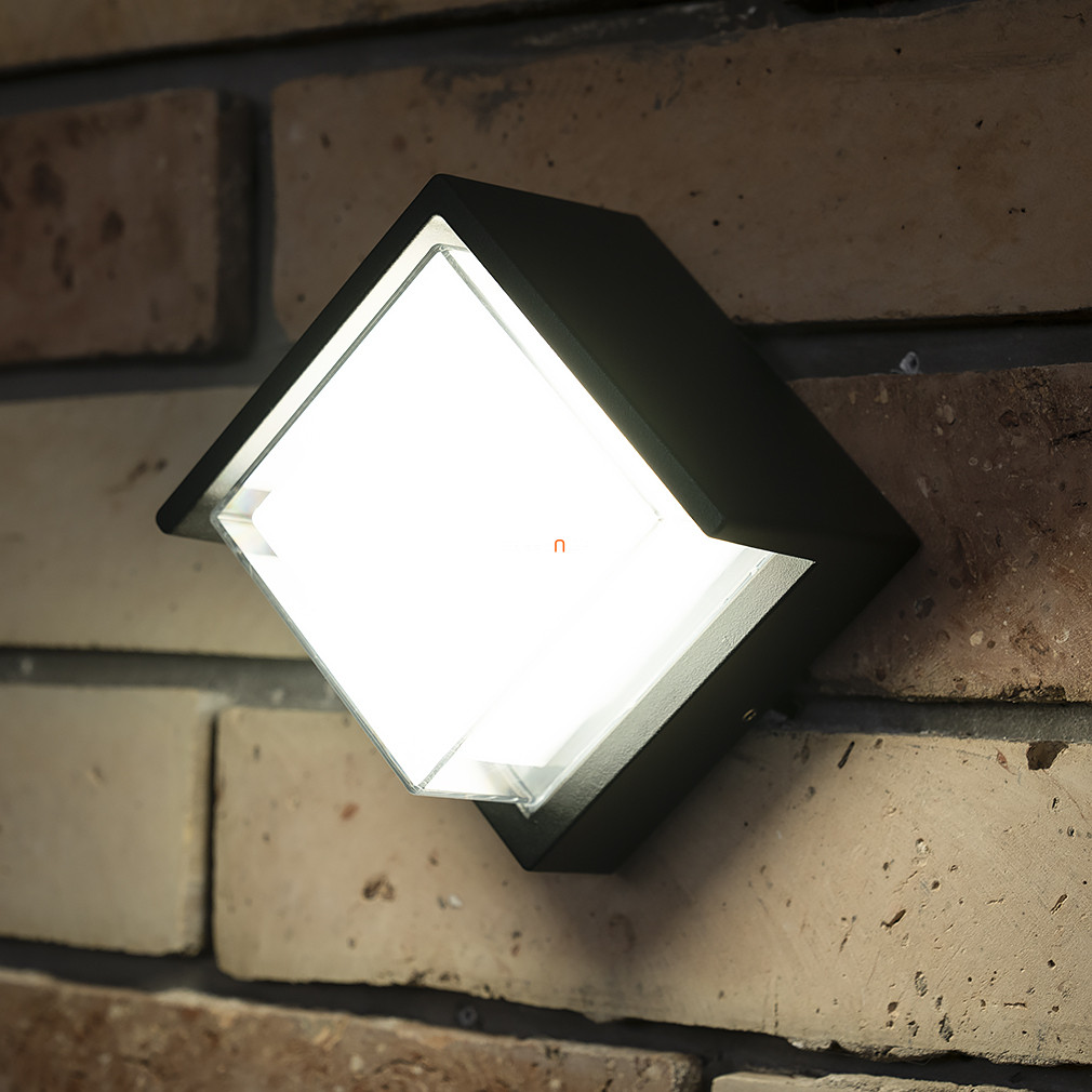 Kültéri szögletes fali LED lámpa, melegfehér, 6 W