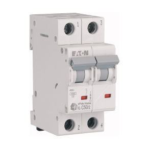   Eaton home kismegszakító 4, 5kA, kétpólusú, 50A, c jelleggörbe, hl-c50/2-194776